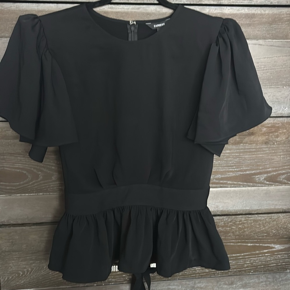 EXPRESS peplum blouse, brand new. Women’s size XL.,perfect for work.